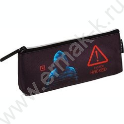 Пенал-треугольный 21*8*3,5см "Hacker", молния, иск.кожа, с подкладом | Фото 1