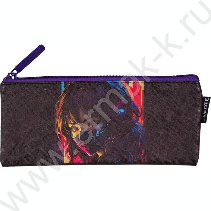 Пенал-плоский на молнии 21,5*9*1см "Future Girl" /иск.кожа с ативандальной фактурой, с подкладом | Фото 1