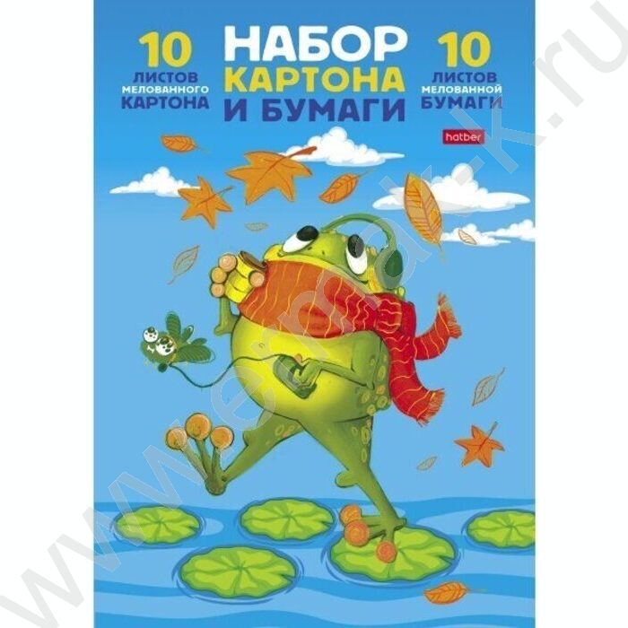 Картон цв+бум.цв А4 20л 10цв+10цв "Ушки лягушки" | Фото 1