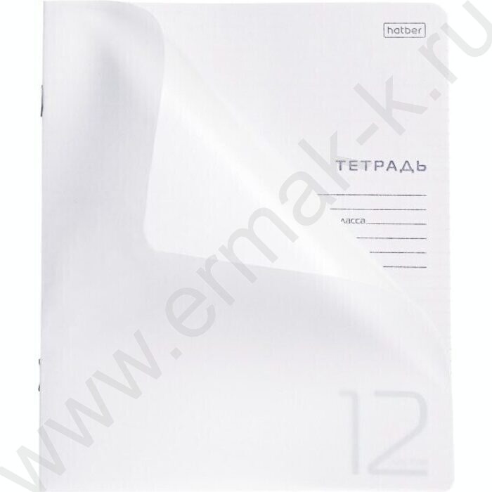 Тетрадь  12л клетка пл.обл."Белая" | Фото 1