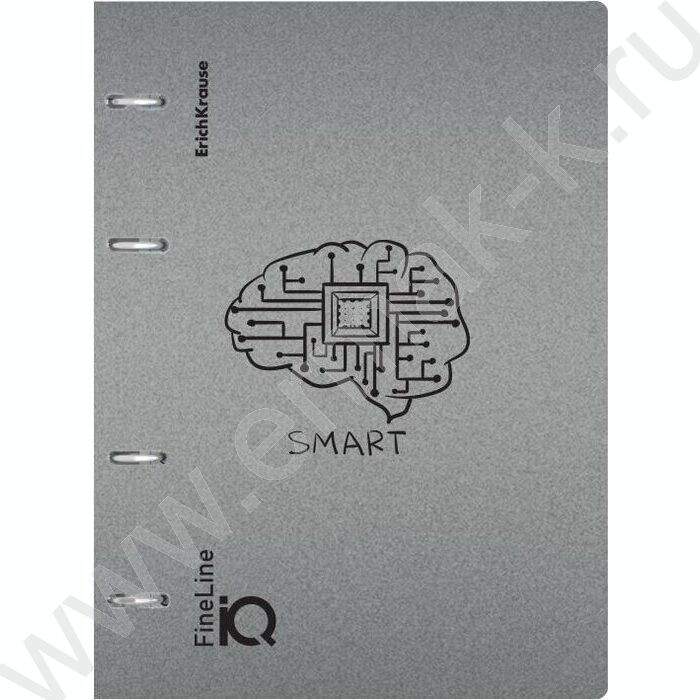 Тетрадь 100л А5 клетка/кольца/пластик обл./  "IQ FineLine, Life Style" /серебристая | Фото 2