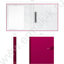 Папка 2 кольца Work Inside ламинир. бургунди | Фото 3