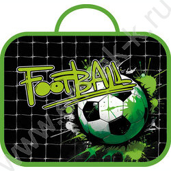 Папка школьника А4 ткань, широкая, с ручками+твердое дно "Green football" | Фото 1