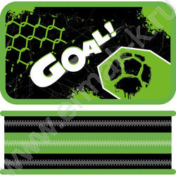 Пенал б/наполн. 3молнии 190*105мм Cool goal /большой, тканевый торец | Фото 1