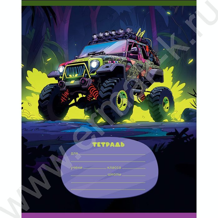 Тетрадь  12л клетка крупная "Оff-road" /выб.лак/ ассорти | Фото 2