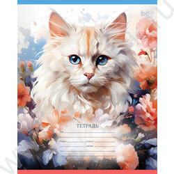 Тетрадь  12л линейка косая частая "Кошки" ассорти | Фото 4