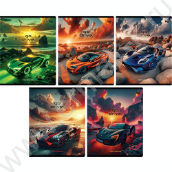 Тетрадь  40л клетка "Go drive" ассорти | Фото 1