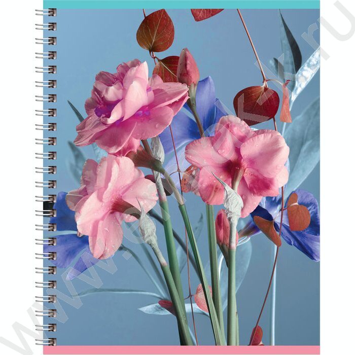 Тетрадь  80л клетка/спираль "Perfect flower" двойная обложка/ ассорти | Фото 8