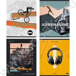 Тетрадь  96л клетка "Adrenalin" soft-touch ламинация/ ассорти | Фото 1
