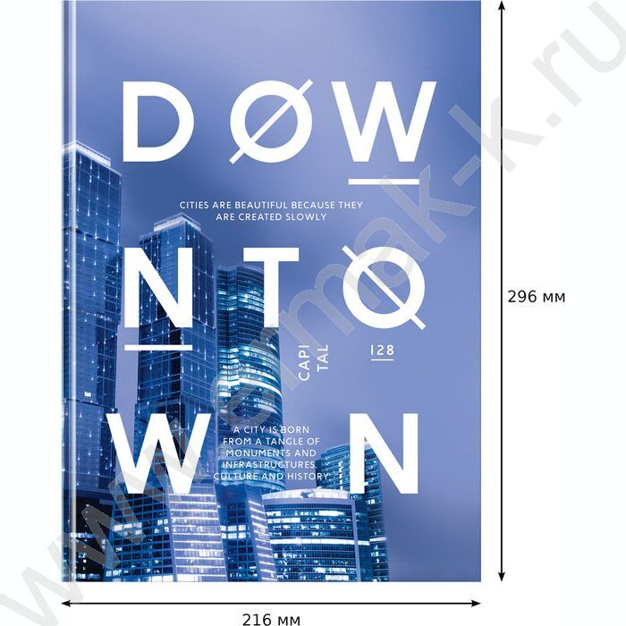 Бизнес-блокнот 160л А4 "Небоскребы" матовая ламинация, выб. лак | Фото 2