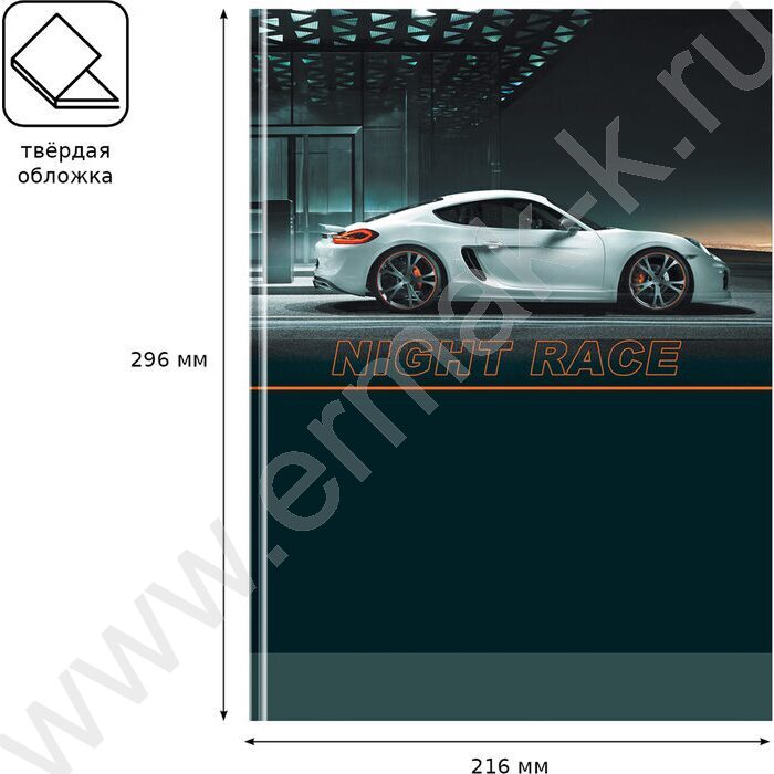 Бизнес-блокнот  80л А4 "Ночная гонка" матовая ламинация, выб. лак | Фото 3