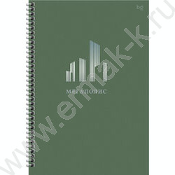 Тетрадь 100л А4 клетка/спираль/тв.обл./глянц. лам./фольга "Моноколор. Мегаполис" | Фото 1