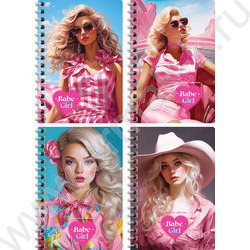 Зап. книжка  80л А6 спираль "Pink girls" ассорти | Фото 1