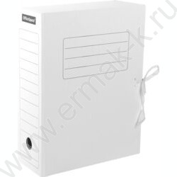 Папка архивная 100мм на завязках /микрогофрокартон /белая /2 завязки, до 900л. | Фото 1