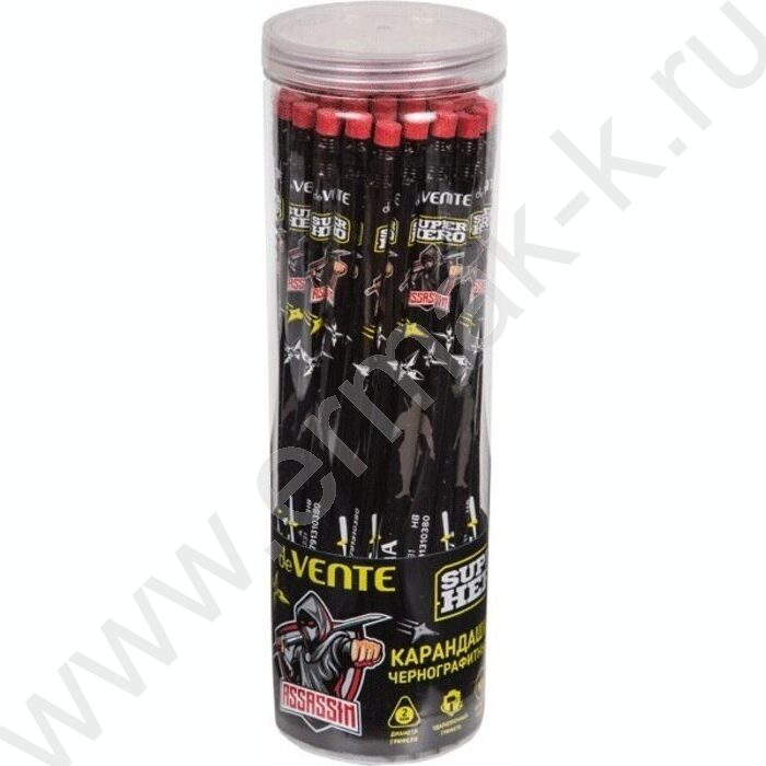 Карандаш ч/гр с ластиком HB "Triolino SuperHero. Assassin" 2мм, трехгранный, заточенный | Фото 2