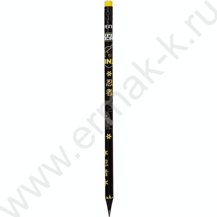 Карандаш ч/гр с ластиком HB "Triolino SuperHero. Ninja" 2мм, трехгранный, заточенный | Фото 1