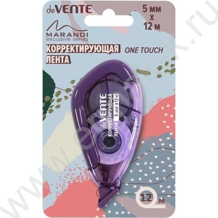 Корректирующая лента 5мм*12м "Marandi" полупрозр. тонированный корпус, фронт. аппликатор /ассорт | Фото 2