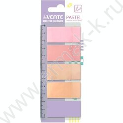 Набор самокл. этикеток-закладок 20*44мм /20л*8цв пастель, "Pastel"  пластик полупр. кор.блистер | Фото 1