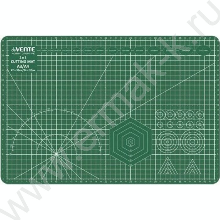 Коврик д/резки складной 2 в 1 A3 (47x32 см) пластик / толщина 3мм, односторонний, пятислойный | Фото 1