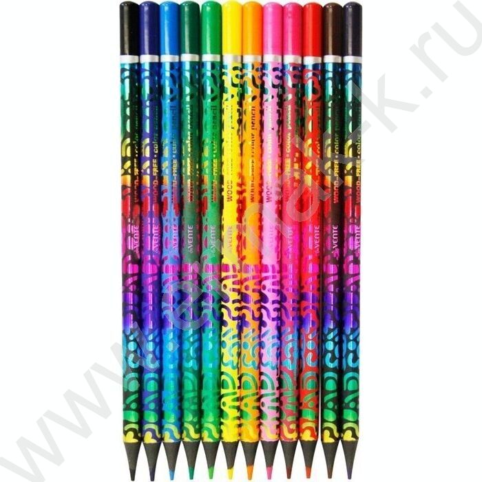 Карандаши пластиковые 12цв Spotify /круглый корпус /2М, d грифеля-3мм /картон. коробка | Фото 2