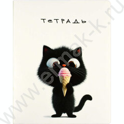Тетрадь  48л клетка "Черный кот" /выб.ТВИН-лак/ ассорти | Фото 2