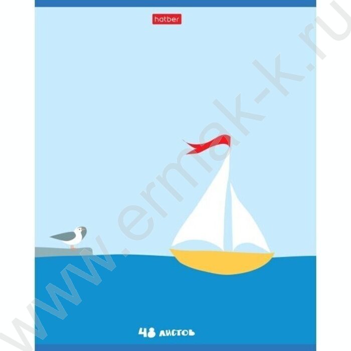 Тетрадь  48л клетка "Приключения чайки" /мат.лам/ 5видов | Фото 2