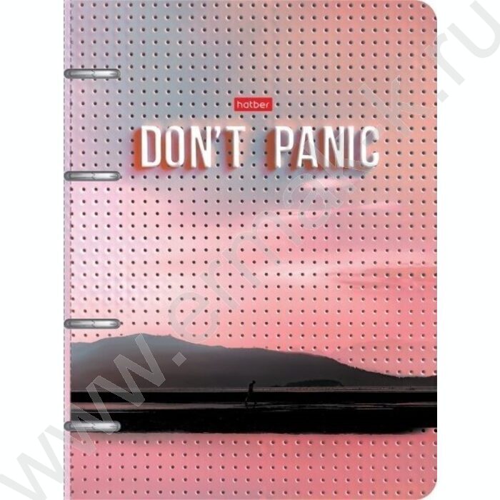 Тетрадь  80л клетка/кольца /смен.блок /мат.лам/  "Don't panic" | Фото 1