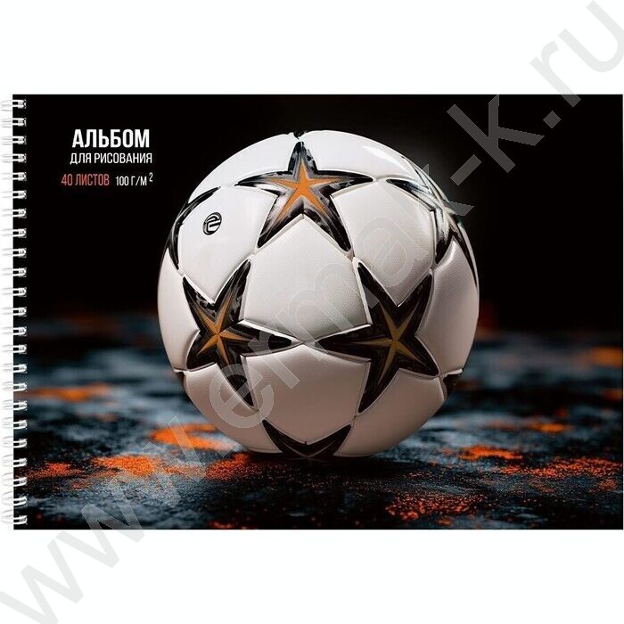 Альбом д/рисования-спираль 40л "Футбольный мяч-13" | Фото 2
