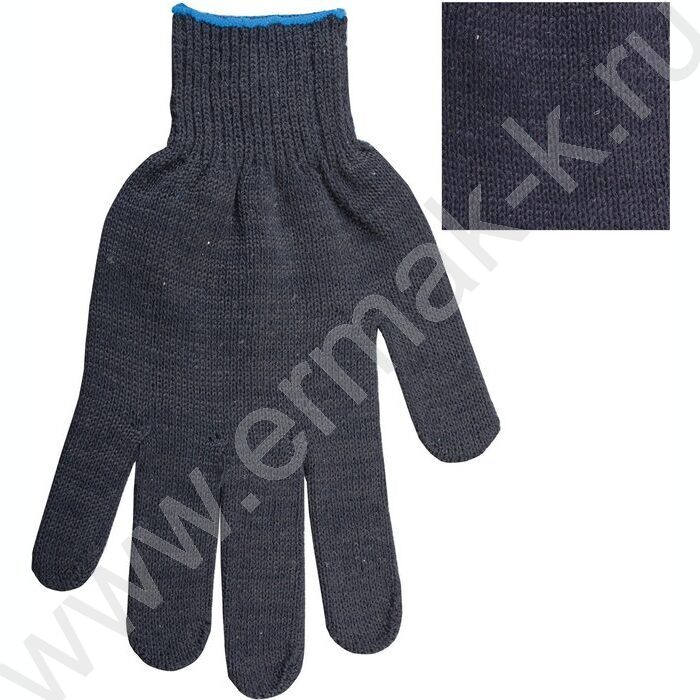 Перчатки х/б ПВХ, 4 нити, 10кл, с точкой, 116текс, черные /5 ПАР | Фото 2