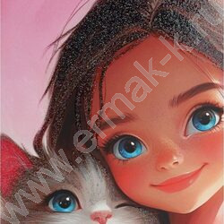 Анкета для друзей А5 112л "Девочка с котенком-1"тв.обл./глиттер/ | Фото 5