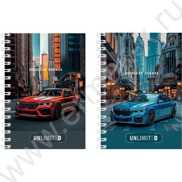 Зап. книжка  80л А6 спираль "Шикарные автомобили-2" ассорти | Фото 1