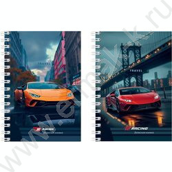 Зап. книжка 120л А6 спираль "Шикарные автомобили" ассорти | Фото 1