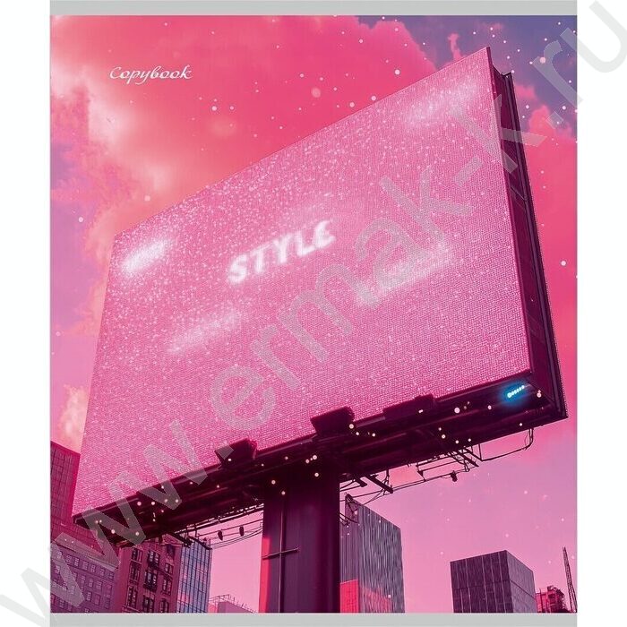 Тетрадь  48л клетка "Город в розовом цвете" /глиттер/ ассорти | Фото 4