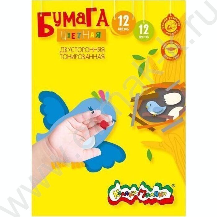 Бумага цв. двухсторонняя тонир  А4 12л/12цв | Фото 1