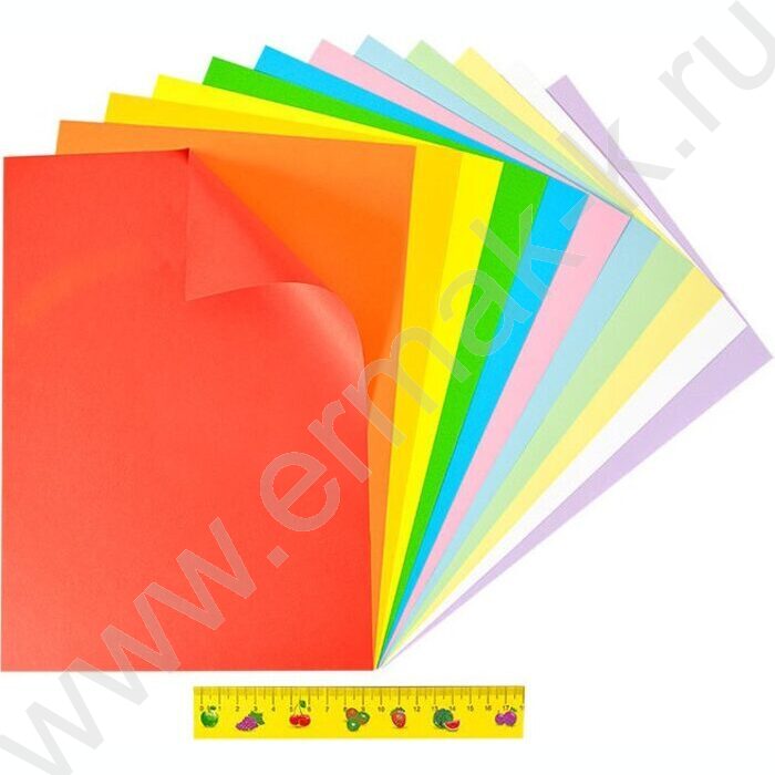 Бумага цв. двухсторонняя тонир  А4 12л/12цв | Фото 2