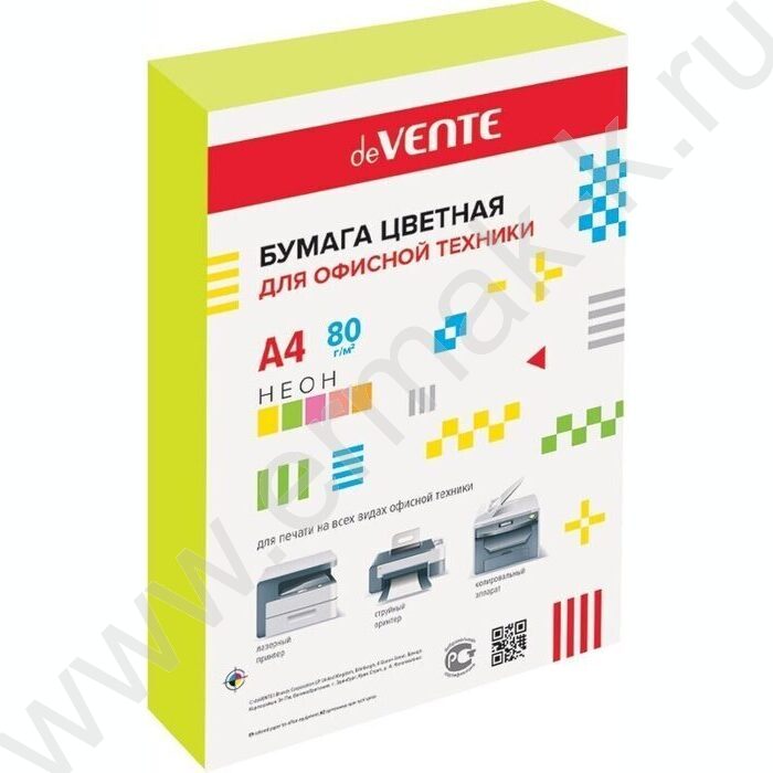 Бумага А4  80г/мкв 500л "Neon" неон желтый | Фото 1