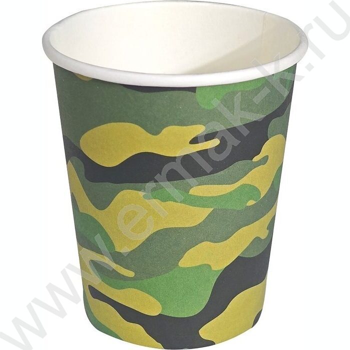 Стаканы бумажные 250мл/6шт Камуфляж | Фото 1