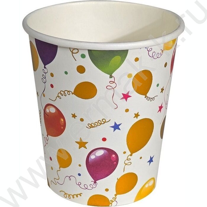 Стаканы бумажные 250мл/6шт Шарики | Фото 1
