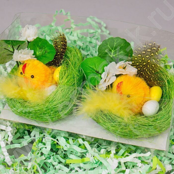 Цыплята пушистые в гнезде 15*7см 2 шт/уп | Фото 4
