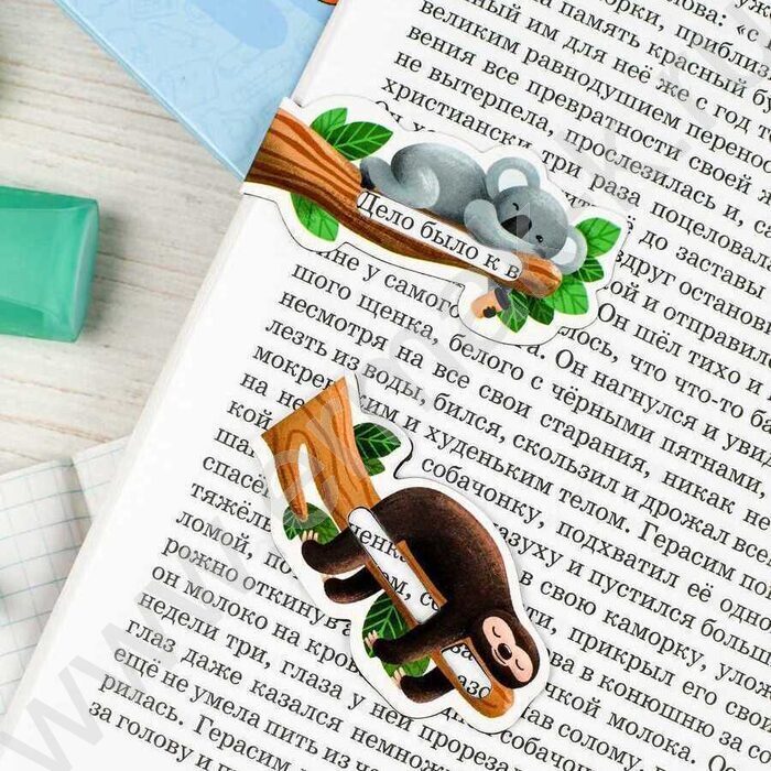 Закладки магнитные "Ленивец и коала" набор 2шт | Фото 7