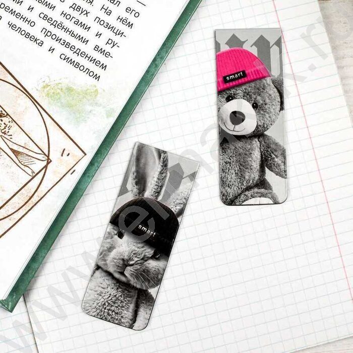 Закладки магнитные "Звери в шапочках" набор 2шт | Фото 8