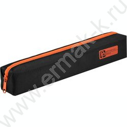 Пенал школьный полиэстер молния "Чёрный с оранжевым" шелкография | Фото 2