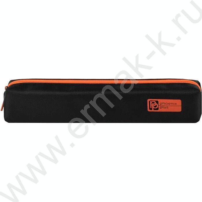 Пенал школьный полиэстер молния "Чёрный с оранжевым" шелкография | Фото 3