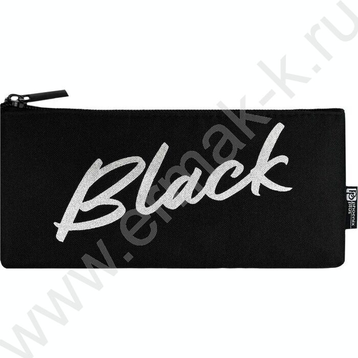 Пенал школьный полиэстер молния "Чёрный" | Фото 2
