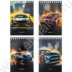 Блокнот  40л А6 спираль "Премиальное авто" ассорти | Фото 1