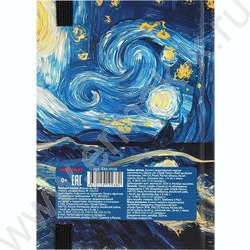 Зап. книжка  88л А6 тв.обл. "Ночь и звёзды" /мат.лам/резинка/в точку | Фото 4