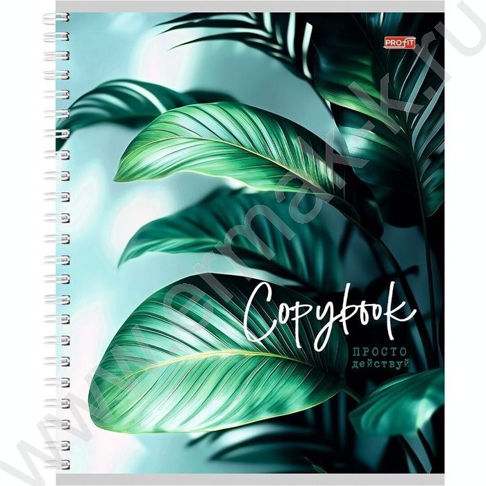 Тетрадь  96л клетка/спираль "Зелёные листья-1" ассорти | Фото 2