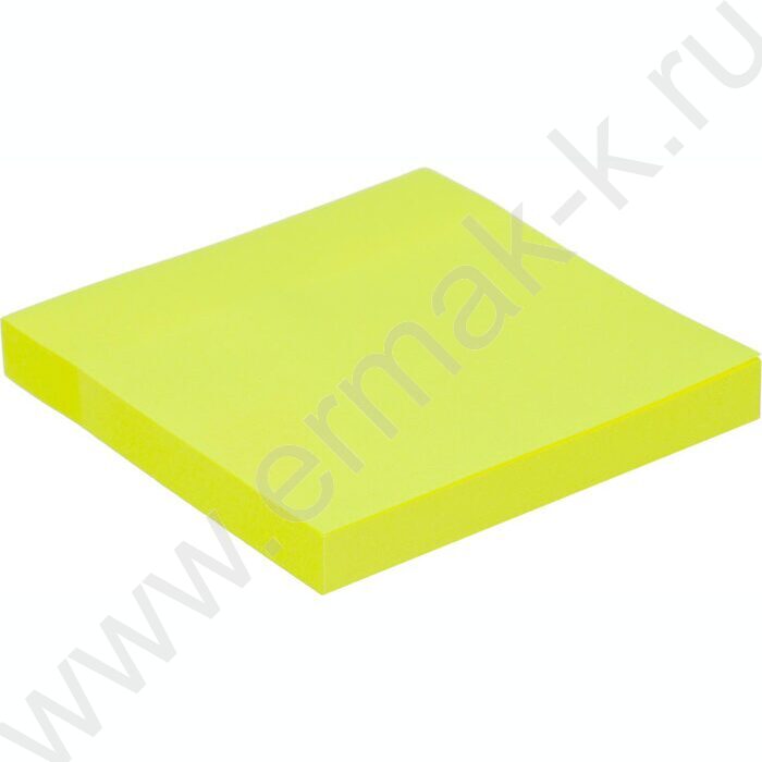 Бумага д/записей  76*76мм /100л, 70г/м²,неон,  желтая с липким краем "Bright colours" | Фото 2