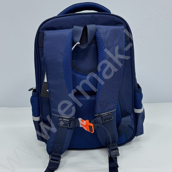 Ранец эргономичная спинка /синий, серый, белый /2отд. 2 карм. спереди, 2 карм. по бокам | Фото 3