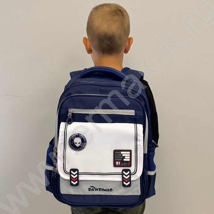 Ранец эргономичная спинка /синий, серый, белый /2отд. 2 карм. спереди, 2 карм. по бокам | Фото 7